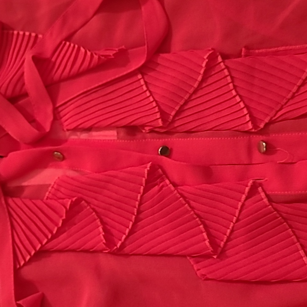 Zara Red Ruffled Blouse - Picture 2 of 5